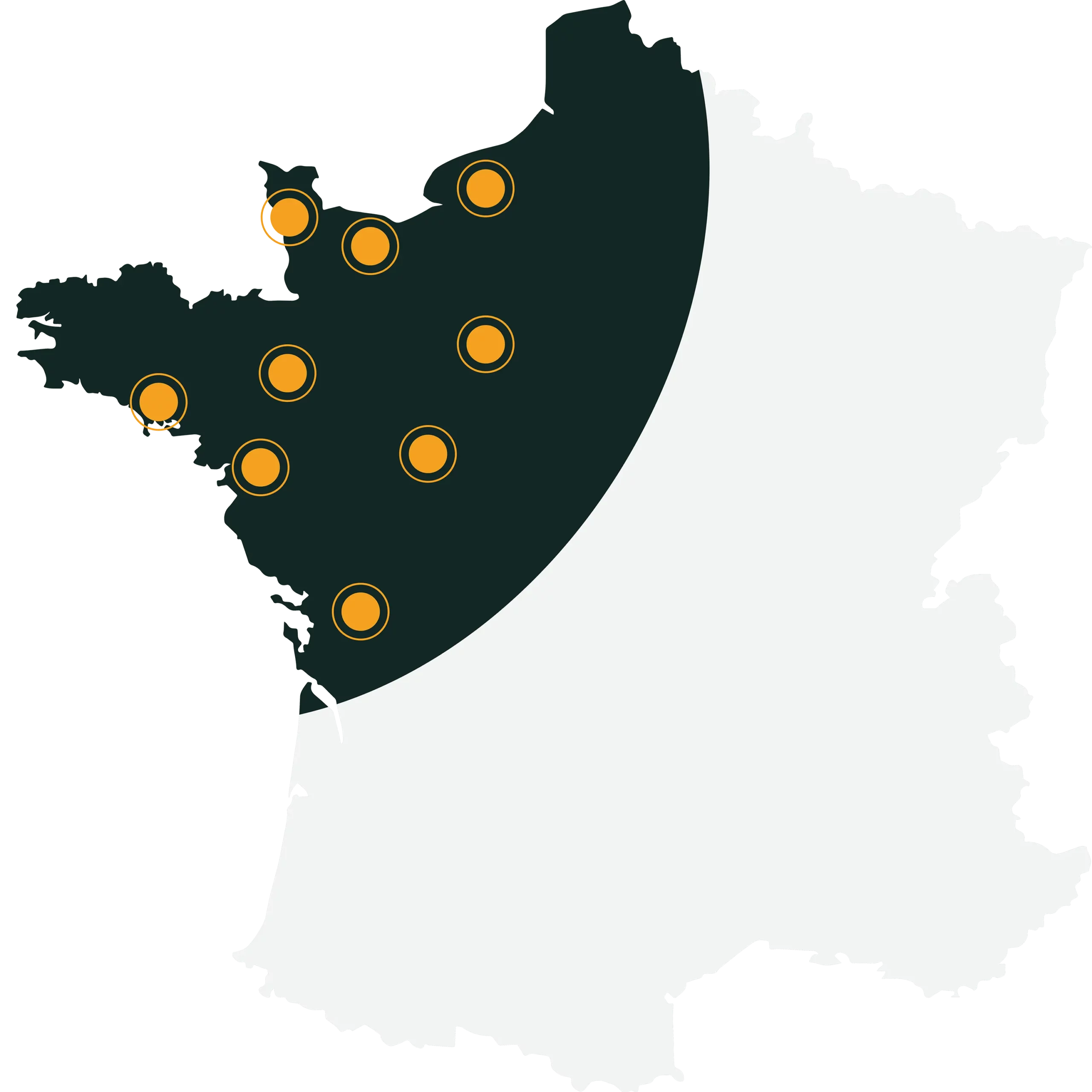 Carte de l'implantation du groupe en France Carte de l'implantation du groupe en France