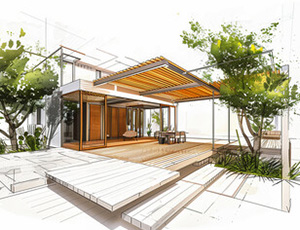 Conception 3D d'un jardin