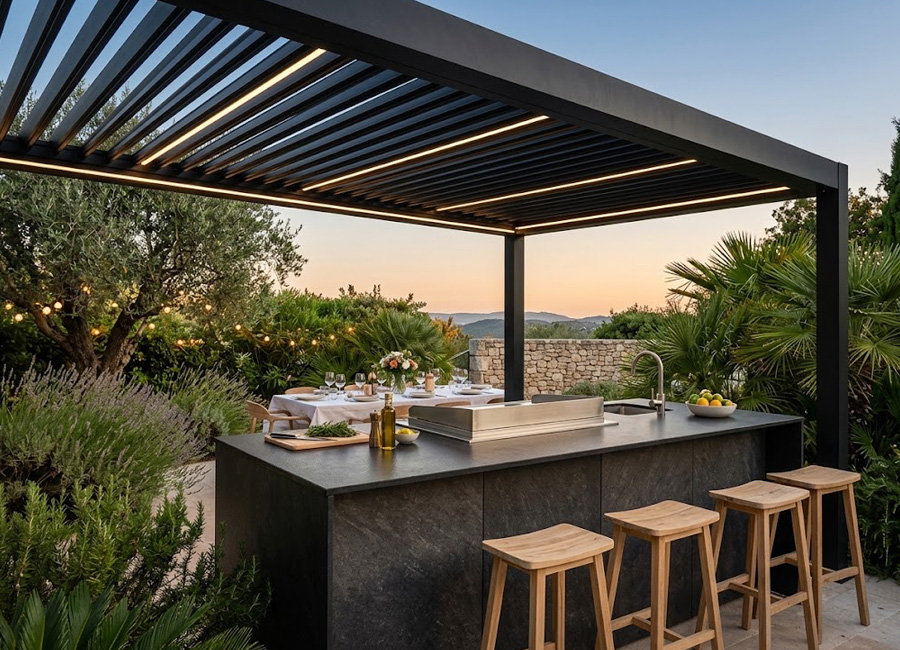 Cuisine d&rsquo;été sous pergola : aménager un espace convivial en Maine-et-Loire