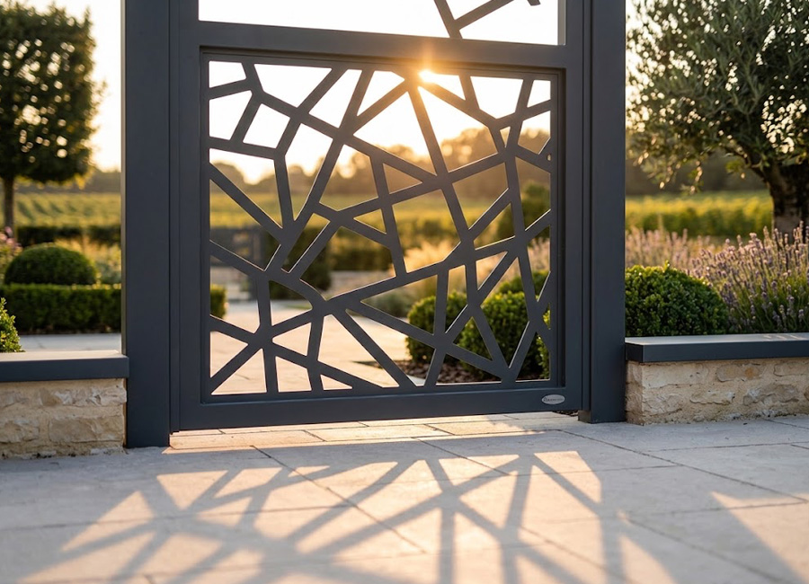 Personnalisation de portail : motifs, découpe laser et options décoratives